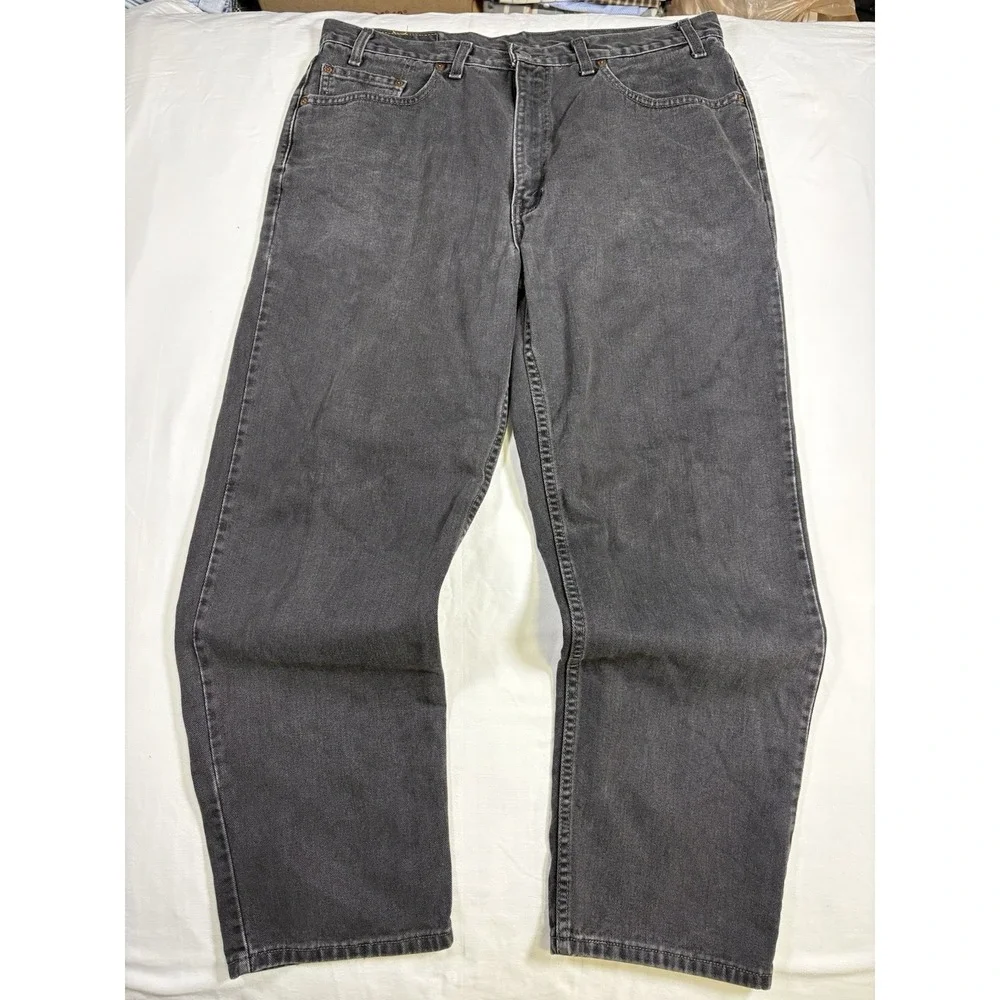 Vintage 90s Levis 550 Faded Black Denim Jeans 38x30 Made in Canada 100 Cotton
